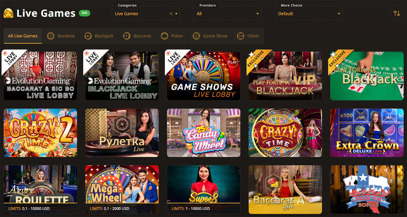 Лайв игры казино. 